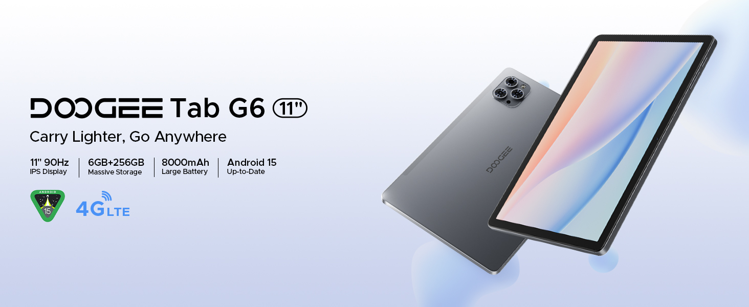 DOOGEE TAB G6 11 inch Android 15 Tablets, 30GB+256GB/2TB tablet