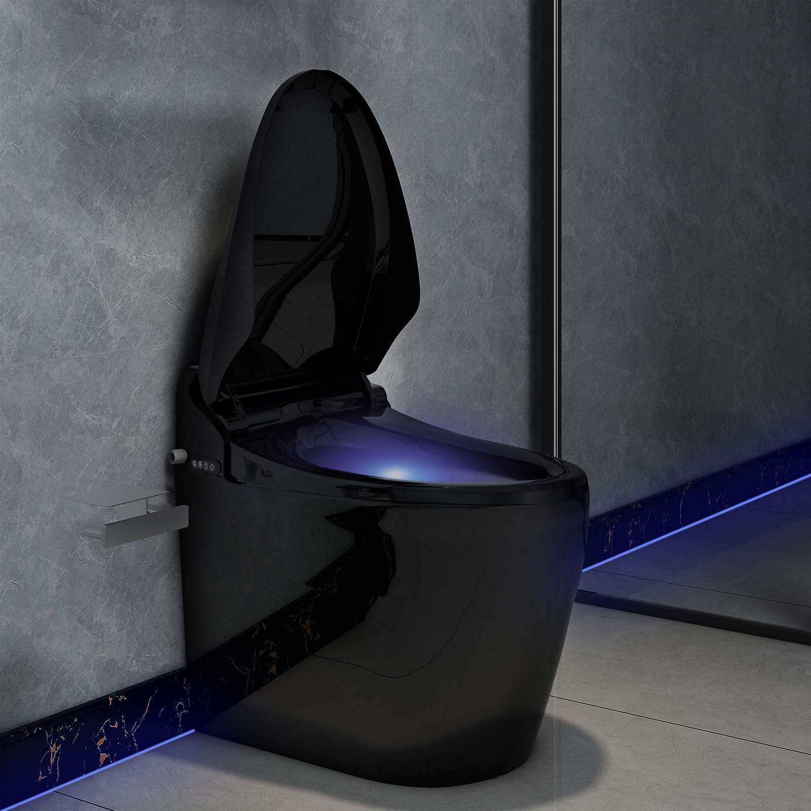 YOURLITE Bidet Toilet Seat Elongated Toilet Seat Warm Water Heated Seat Bidet with Remote Control Self-cleaning Nozzle Temperature — view 9