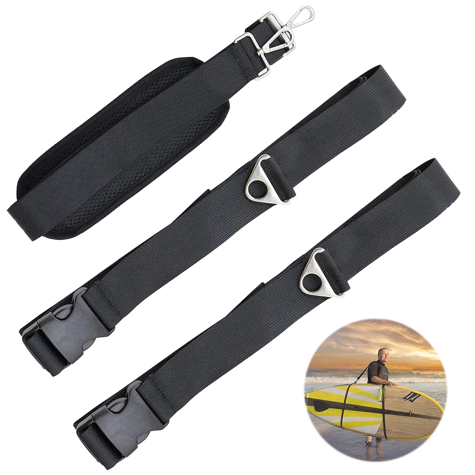 FGen Sup Carrying Strap, Surfboard Carrying Strap, Durable, Adjustable Surfboard Strap Accessory for Stand Up Paddle Boards, SUP, Longboards, Kayaks