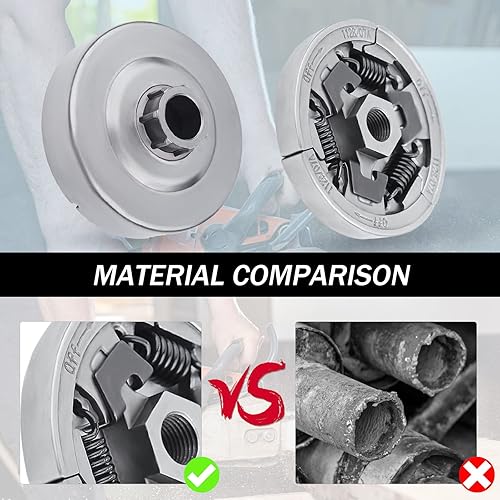Miniatura 4 de Adefol Kit de llanta de piñón de tambor de embrague de 38"-7T para motosierra Stihl MS361 MS440 MS461 MS460 044 046, kit de tambor de embrague MS