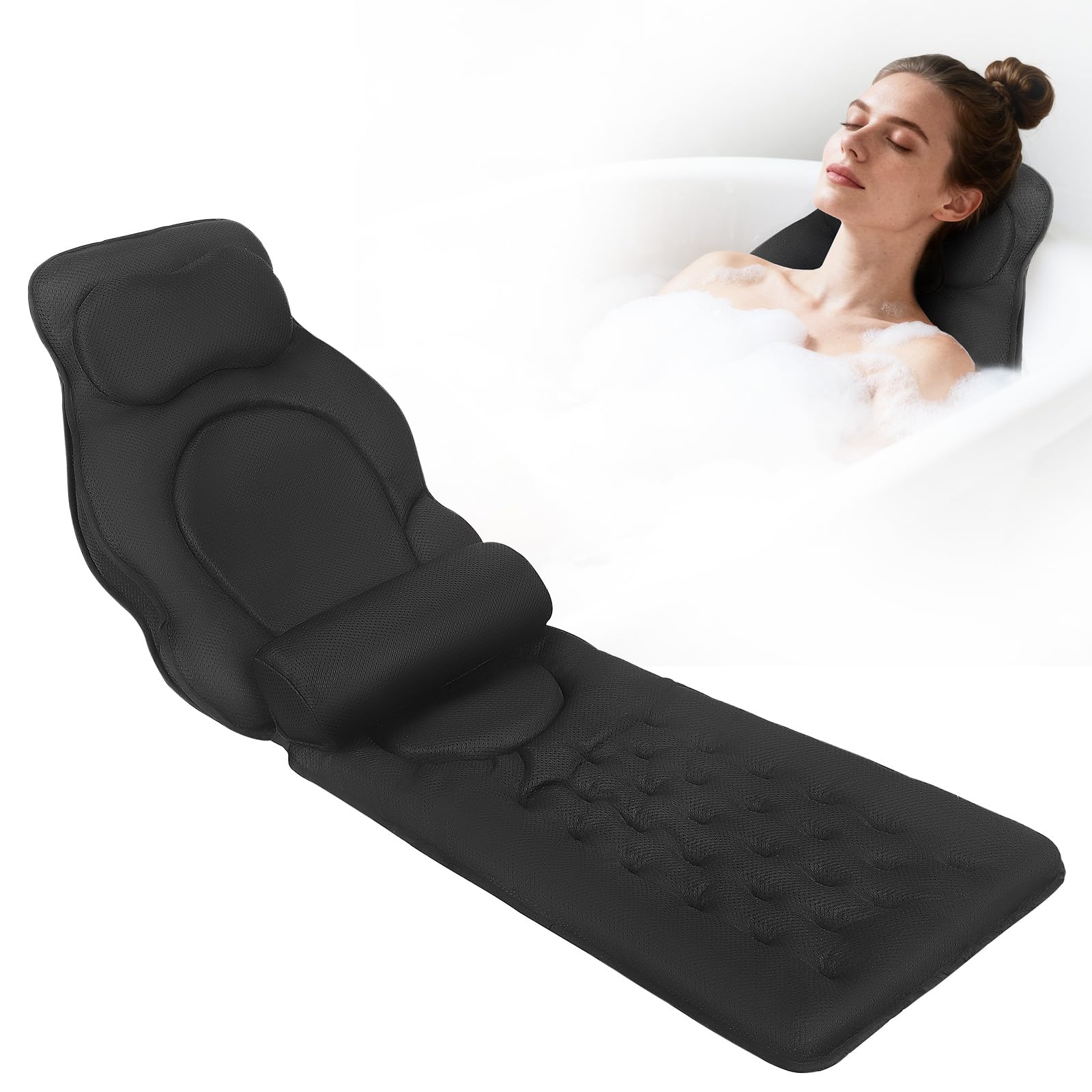 Coussin de bain pour tout le corps, tapis de bain épais avec coussin, coussin de luxe pour baignoire, appuie-tête, cou, épaules, jambes, accessoires de spa de luxe