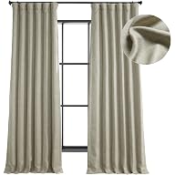 HPD Half Price Drapes Faux Linen Textured Room Darkening Curtains for Bedroom 84 Inches Long (1 Panel), 50W X 84L Curtains for Living Room Home Decor, Oatmeal