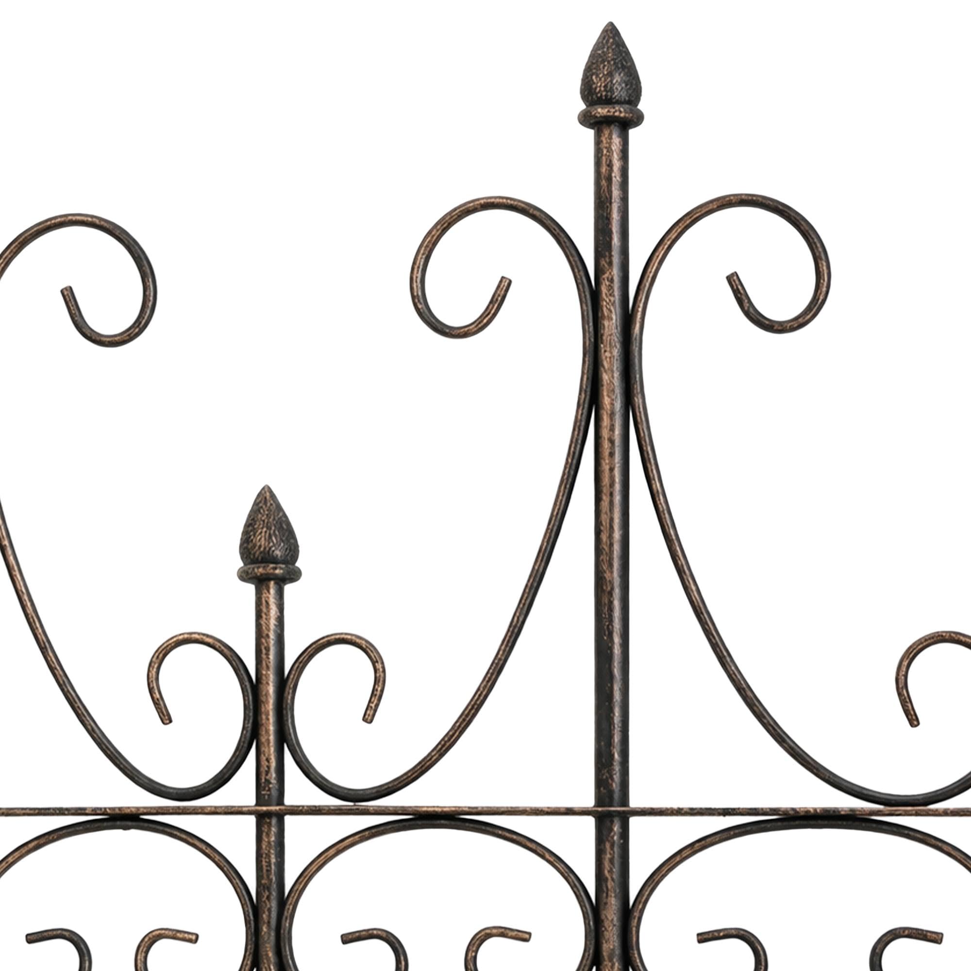 CLP Spalliera in Metallo Flieder Alta 130 cm, Supporto Stabile per Rampicanti, Preassemblata, Stile Rustico, Frangivista per Giardino, Colore:Bronzo