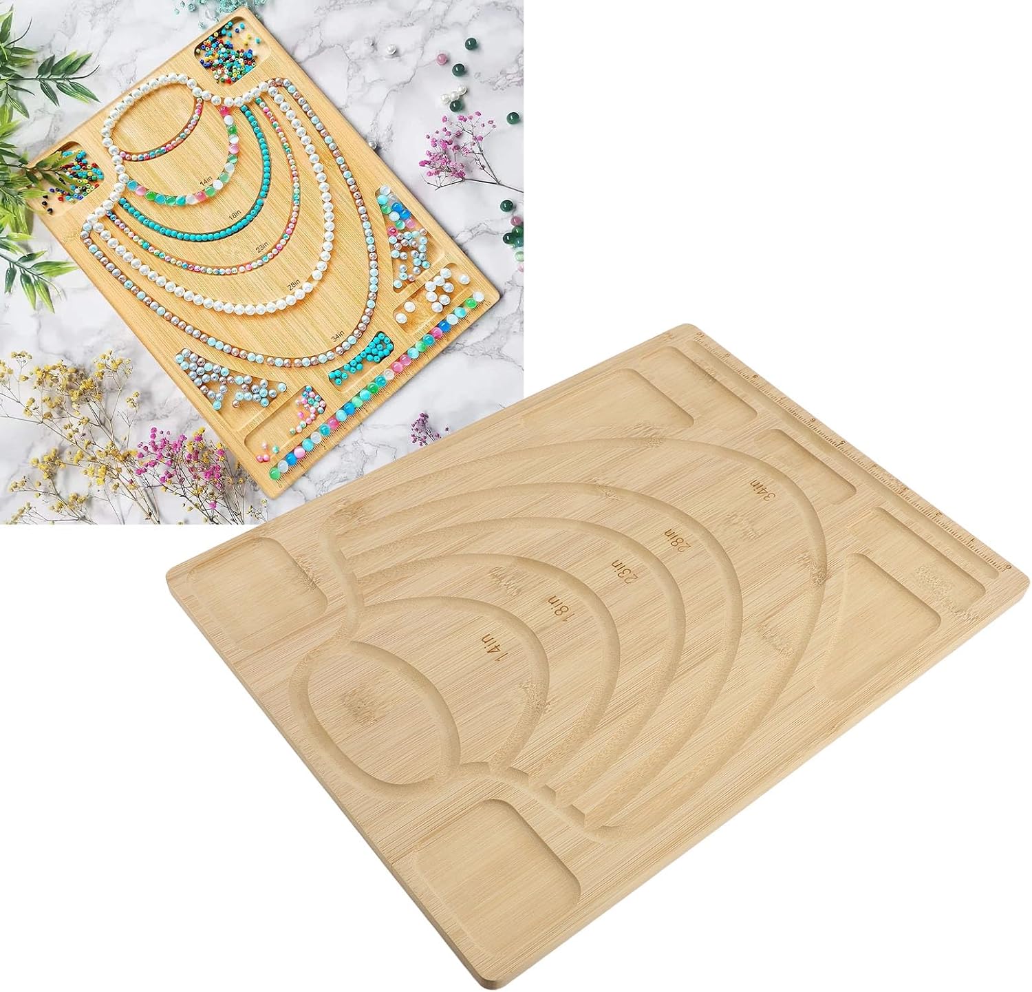 Bead Board Jewelry g Tray, Necklace Mat with Inch urement, Be Board for Necklace g, Jewelry Tool with Multiple Sizes for Adults and Toddlers