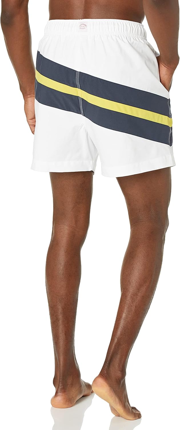 Brooks Brothers Men's Diagonal Nautical Stripe Swim Trunks