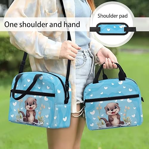 Vista 38 de doginthehole Bolsa de almuerzo portátil de teñido anudado azul, bolsa de almuerzo, organizador reutilizable, hielera para adultos, al aire libre