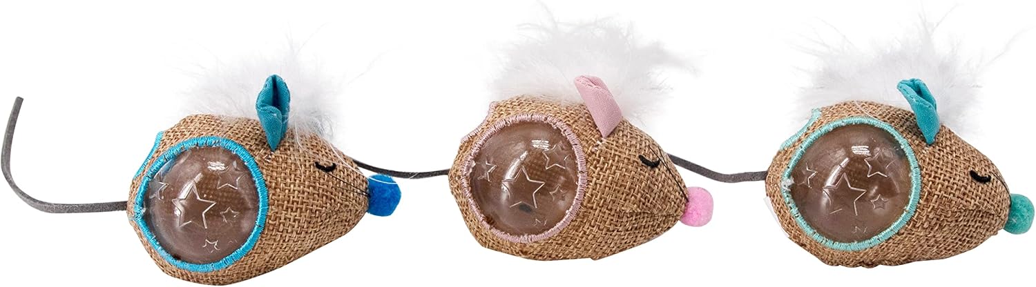 Catstages Mousin' Around Hide 'N Treat Cat Toy - 3 Pack - Treat Dispenser Cat Toy