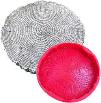 Outdoor Concrete Imitation Tree Stump Wood Texture Stamp Pad, Soft Rubber Floor Cement Imprint Texture Mold,Diameter 45cm