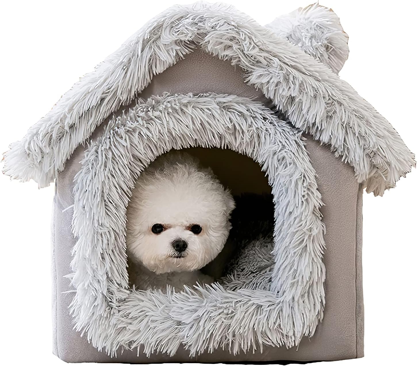Indoor Dog House Warm Dog House Soft Pet Bed Tent House Modeling Dog Kennel Cat Bed with Removable Cushion Suitable for Small and…
