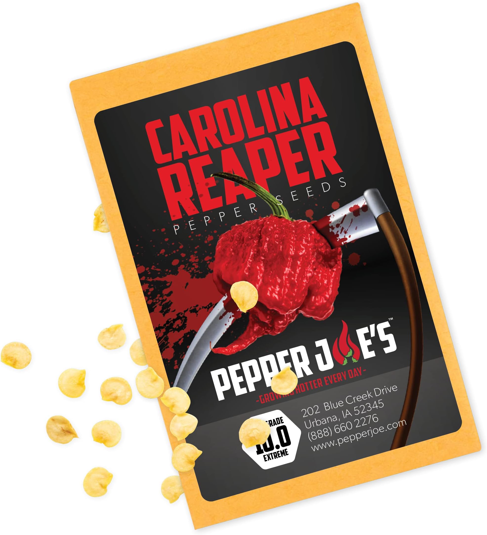 Pepper Joe’S Carolina Reaper Seeds – Pack Of 10+ World’S Hottest Chili Usa Grown Premium Non-Gmo For Planting