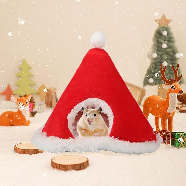 Foto 2 de 8 de de algodón para hámster - Pequeña cama de algodón para mascotas, de tienda de campaña para Navidad