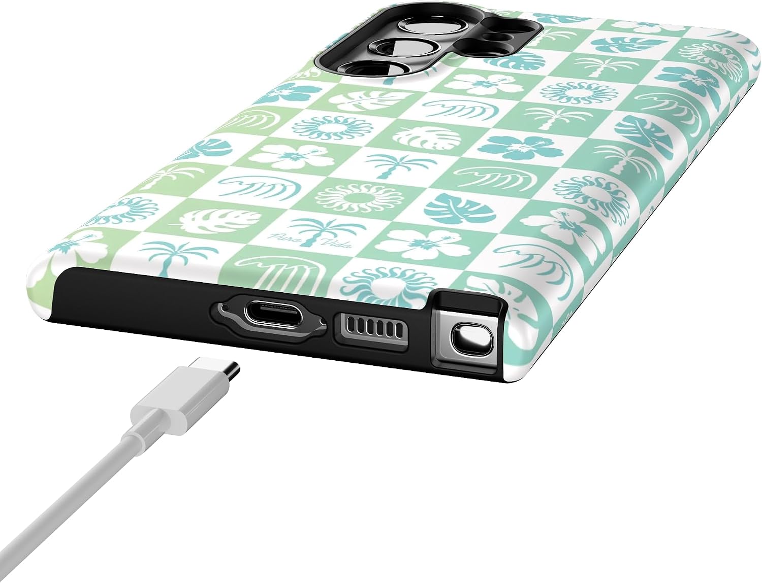 Casely Galaxy S23 Ultra Case | Pura Vida | Coastal Checkers | Essential Slim Dual-Layer Protective Design
