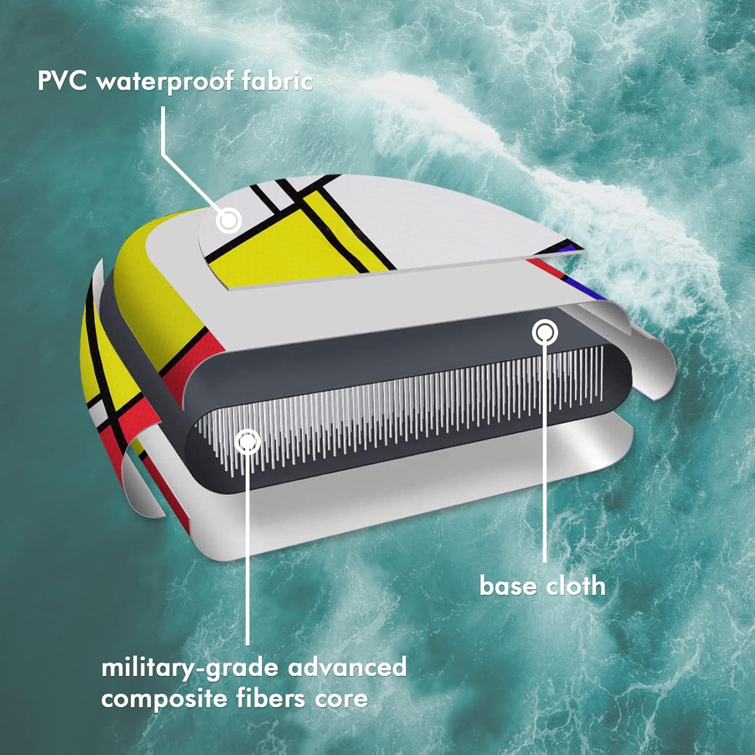 Tragbares aufblasbares Bodyboard, 106,7 cm, mit SUP-Technologie, solide und stabile Plattform und Auftrieb für Erwachsene oder Teenager