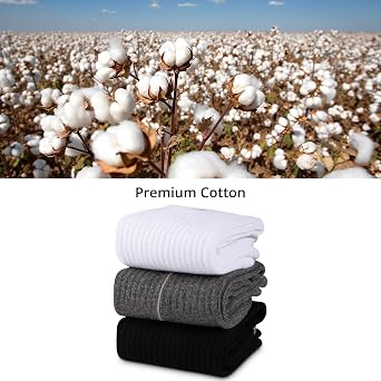 COOVAN Mens Cotton Crew Socks 5 Pack Athletic Thin Socks Casual Breathable Lightweight Calf Socks for Women