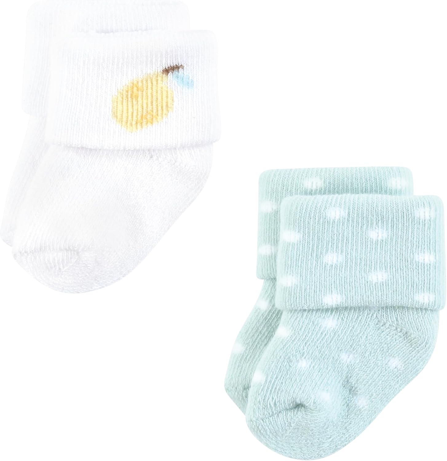 Hudson Baby Infant Girl Cotton Rich Newborn and Terry Socks, Lemon Daisy, 0-6 Months - Image 3