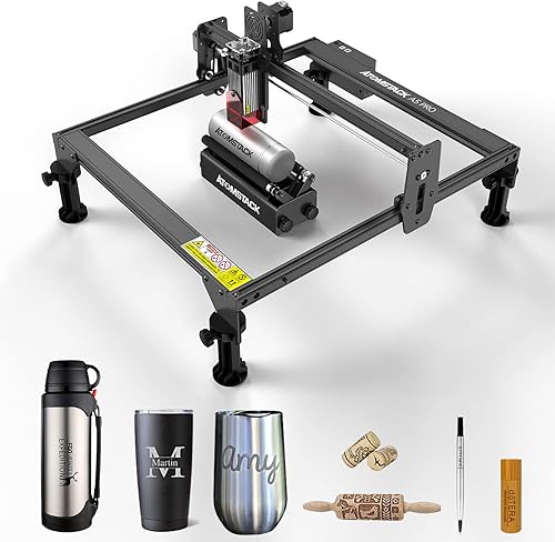 ATOMSTACK Grabador láser A5 Pro con rodillo giratorio R3, cortador láser de punto comprimido de enfoque fijo de 5-5.5 W y módulo de grabado de