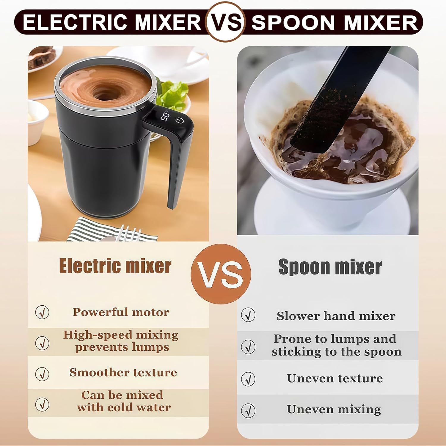 Shelprojsu Self Stirring Coffee Mug, Automatic Magnetic Stirring Coffee Cup with Lid, Electric Coffee Mug with A Built-in Lcd Thermometer for Coffee, Milk, Cocoa (Black) - Image 5