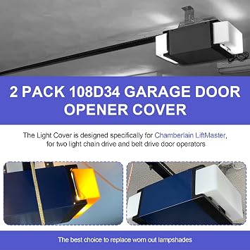 2 Pack 108D34 Garage Opener Light Lens Replacement Cover Compatible with Various Chamberlain Craftsman LiftMaster Garage Door Openers