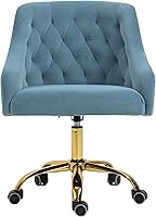 Vista 1 de Silla moderna de oficina en casa, silla de escritorio con ruedas, silla giratoria de tocador, silla de maquillaje, sillas de altura ajustable