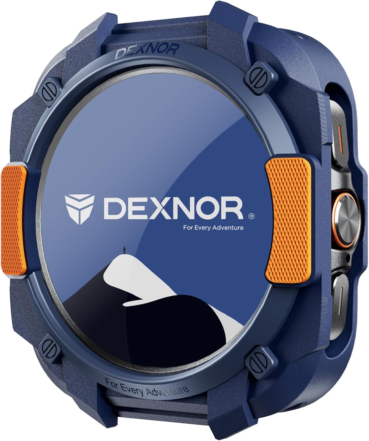 DEXNOR for Samsung Galaxy Watch Ultra Case 47mm 2025/2024, Durable Shockproof TPU Bumper Cover for Outdoor Adventure，Blue Orange