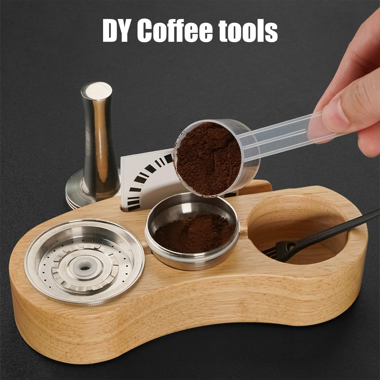 Greabuy Base de almacenamiento de cápsulas de café compatibles, organizadores de acero inoxidable, manipulador de polvo para uso eficiente en la encimera