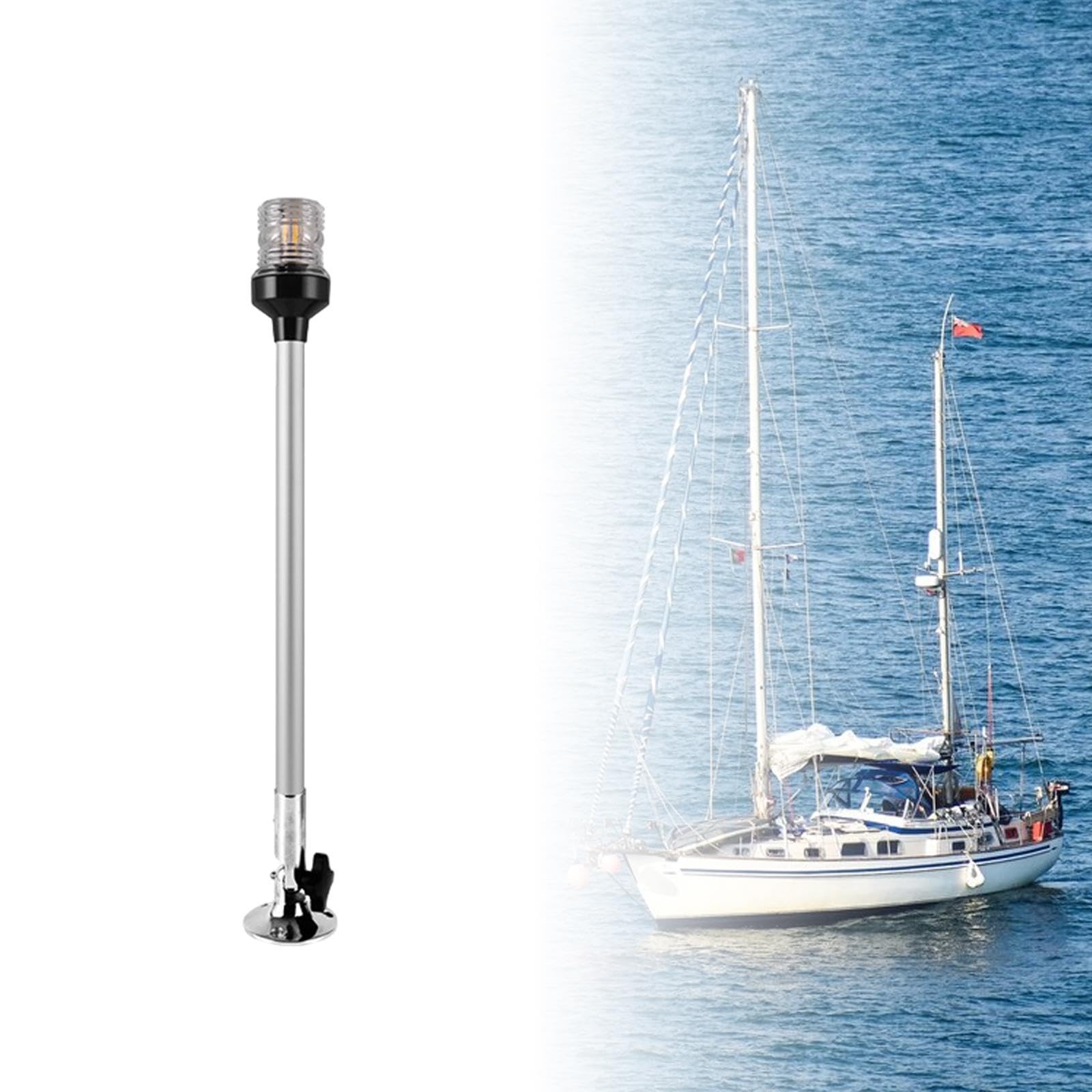 Luce di Poppa Barca LED Illuminazione 360 Gradi Alta Trasparenza Resistente al Calore Navigazione Segnalazione Marina Adatta per Barca Pesca Notturna