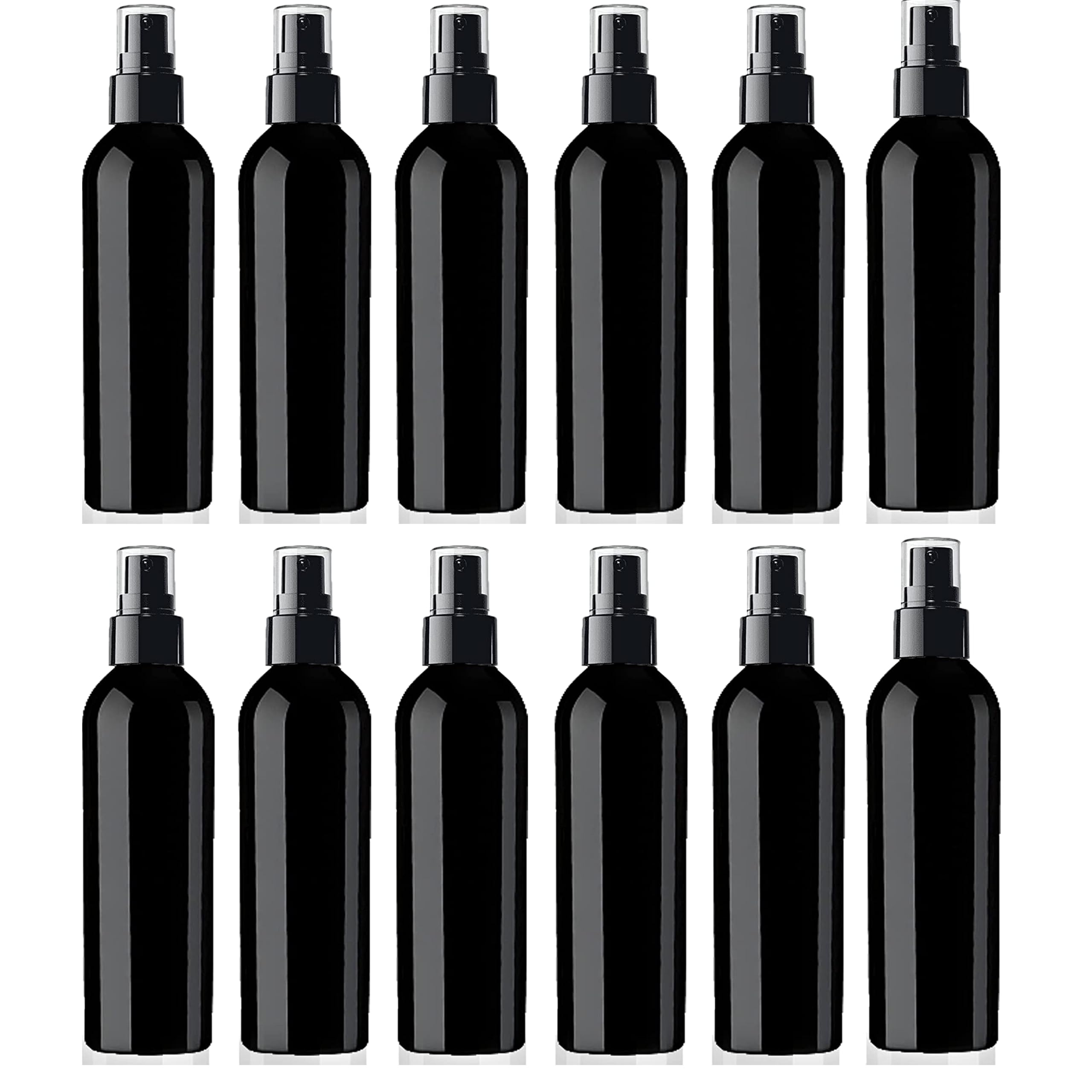 Hunky Dory 12pcs 100ml Empty Plastic Black Refillable Fine Mist Black Spray Bottle for Saloon,Costemic, Hand Sanitizer, Toner, Perfume, Lotion, Oil, Travel use. (Pack of 12)-image-36