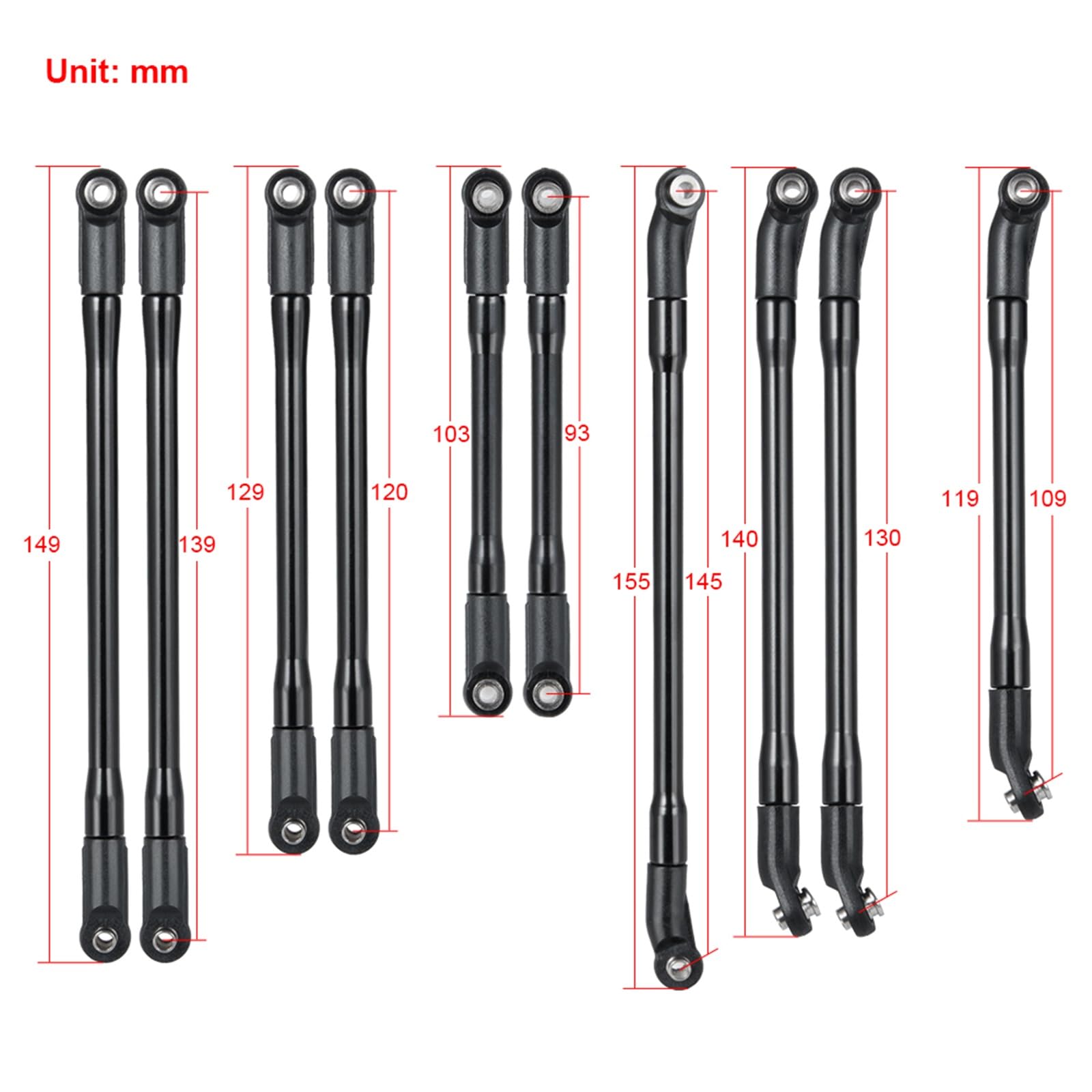 Aluminiowy drążek łączący układu kierowniczego 10 sztuk 313mm