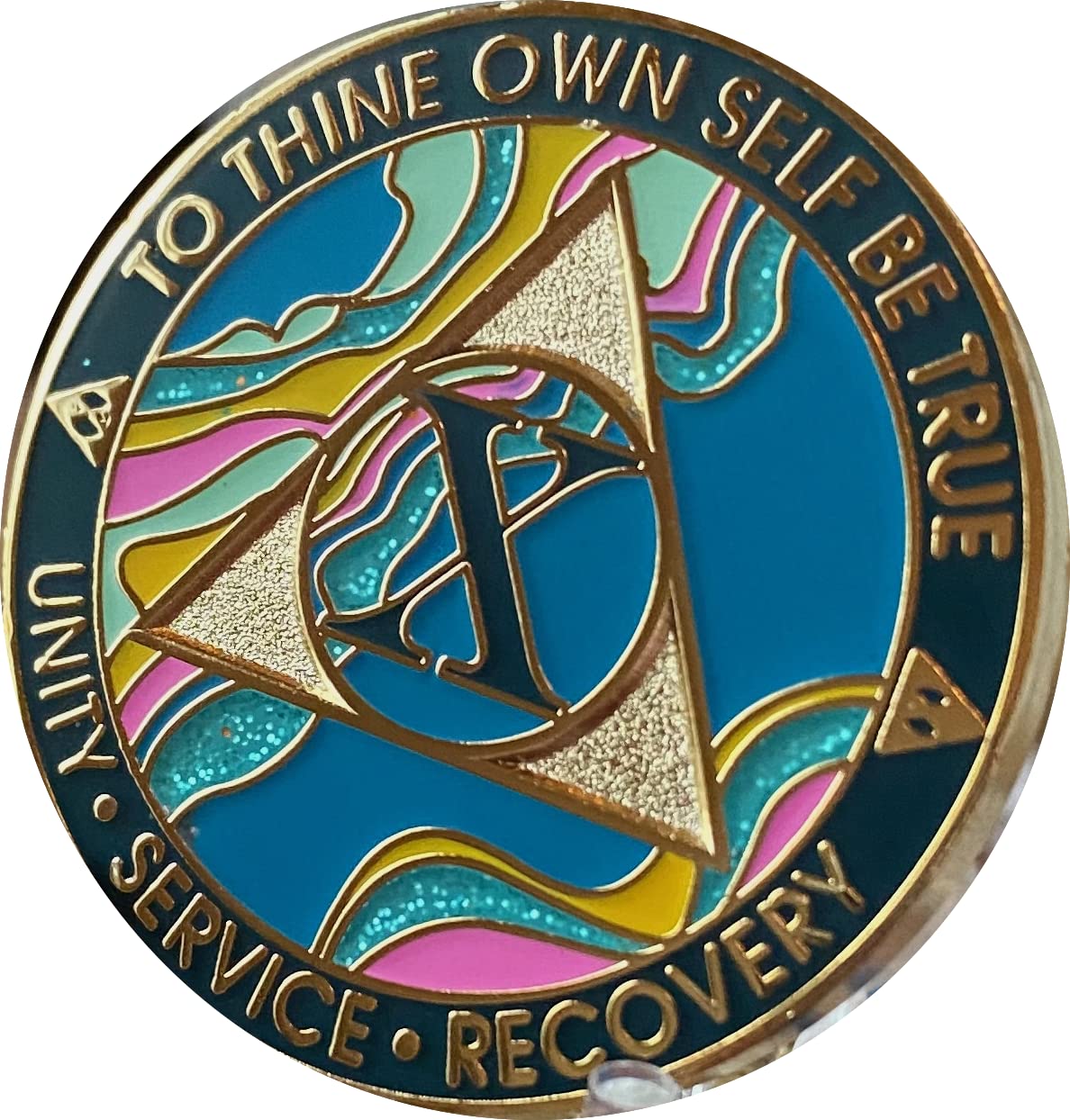 AA 10 Years Elegant Tahiti Marble Teal & Rose Gold Plated Chip Locket-image-44