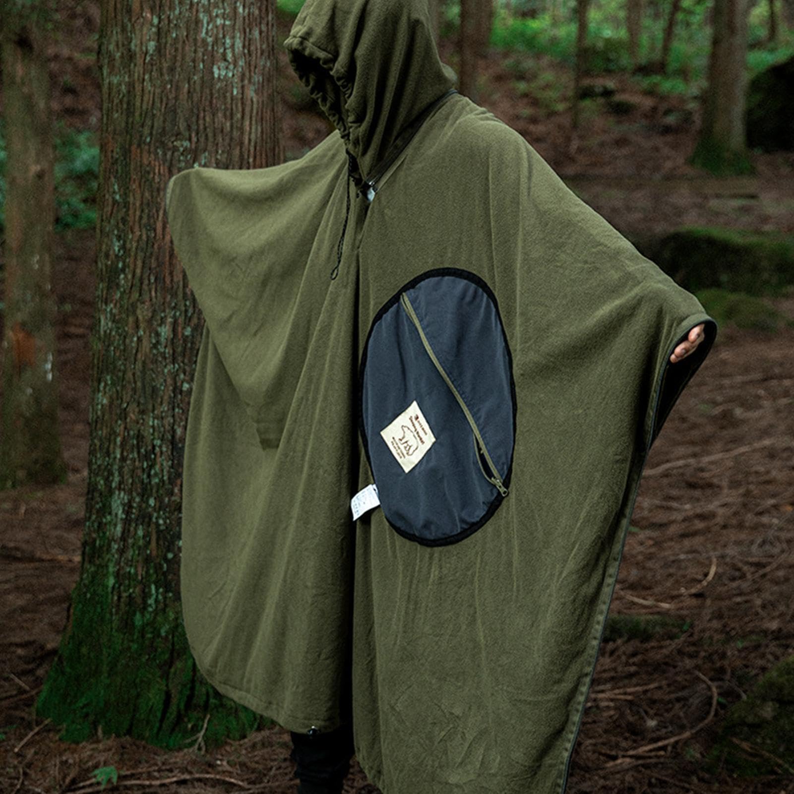Sacco a pelo poncho, coperta poncho indossabile,Mantello per sacco a pelo | da campo in pile - Coperta da campeggio multiuso per stadio, coperta da campeggio con poncho con cappuccio, antivento, per ca