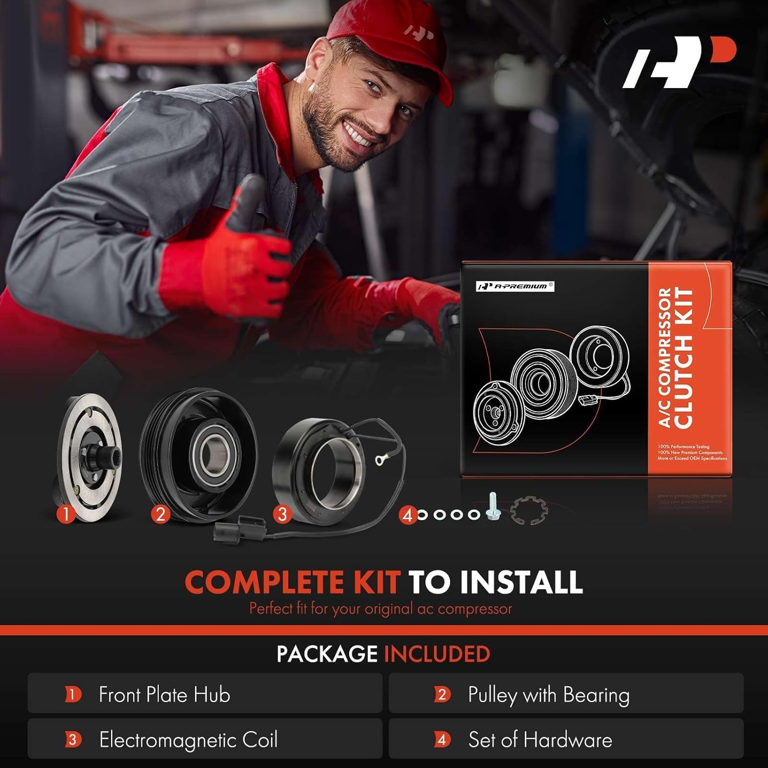A-Premium A/C Compressor Clutch Kit Compatible with Kia Sorento 3.5L 2003-2006