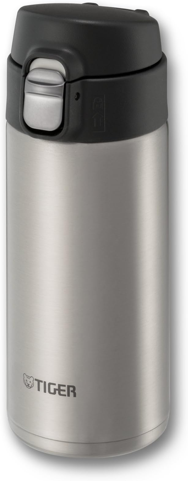 Tiger MMJ-A036 XC Vacuum Insulated Stainless Steel Travel Mug with Flip Open Lid, Double Wall, 12 Oz, Silver
