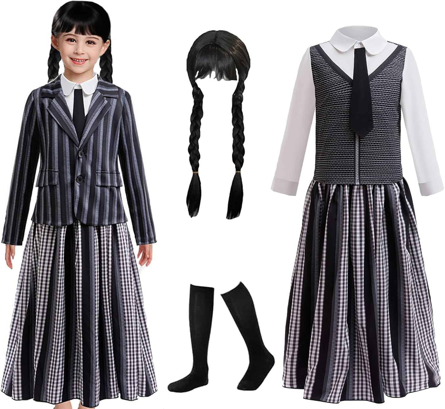 Black costume girls dress for Kids Black Family Costumes Halloween costumes girls Party Dress 4-13Y
