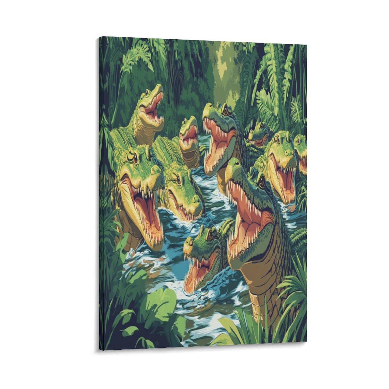 Impression sur toile crocodile affiche moderne murale 50x75cm KDXVMLQPY - 6
