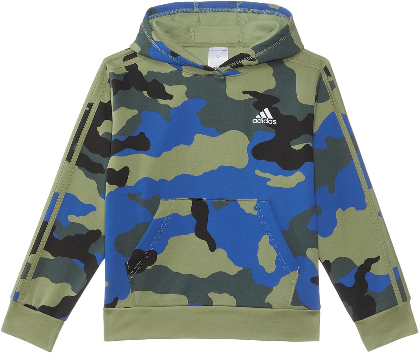 adidas, Men's, Aop France Camo Hooded Pullover (Big Kid), Green W Multi, X-Large