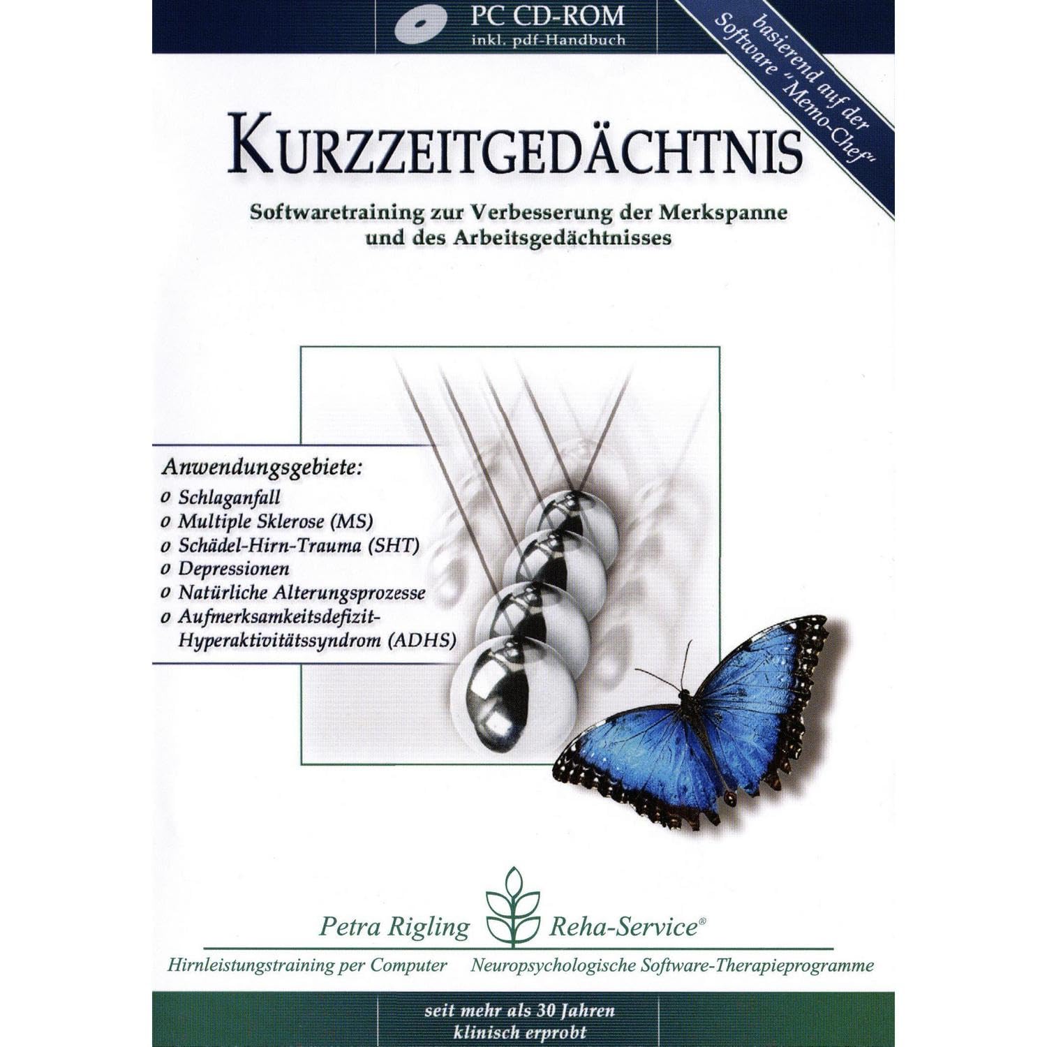 Kurzzeitgedächtnis- Schlaganfall, Schädel-Hirn-Trauma (SHT) und Gehirn-OP -  Reha-Softwaretraining zur Verbesserung der Merkspanne und des ...