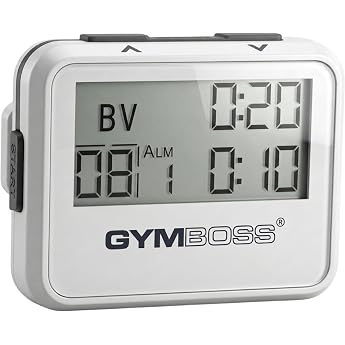 Gymboss Interval Timer and Stopwatch - WHITE / GRAY GLOSS