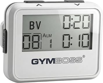 Gymboss Interval Timer and Stopwatch - White/Gray Gloss
