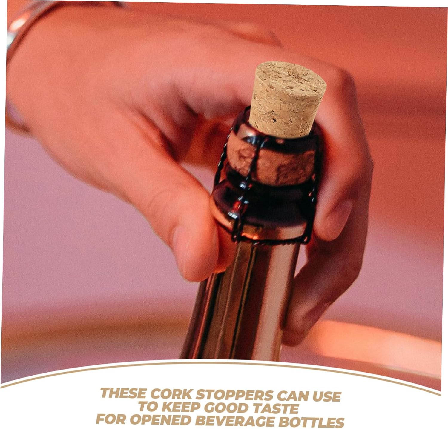 20 Pack Wooden Wine Bottle Stoppers, Leakproof Reusable Corks