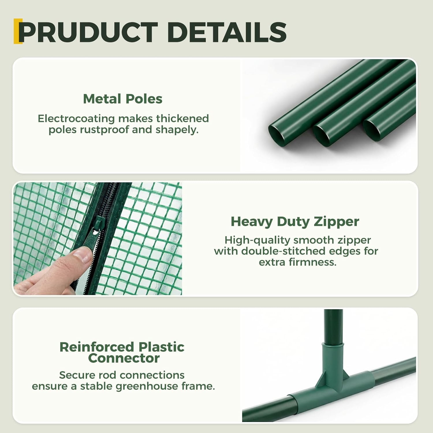 Lean to Greenhouse for Outdoors Portable Walk-in Greenhouse with PE Cover Tall Plastic Greenhouses for Outside with Roll-Up Zippered Door Plants Growing Shed for Backyard 79x31x59“