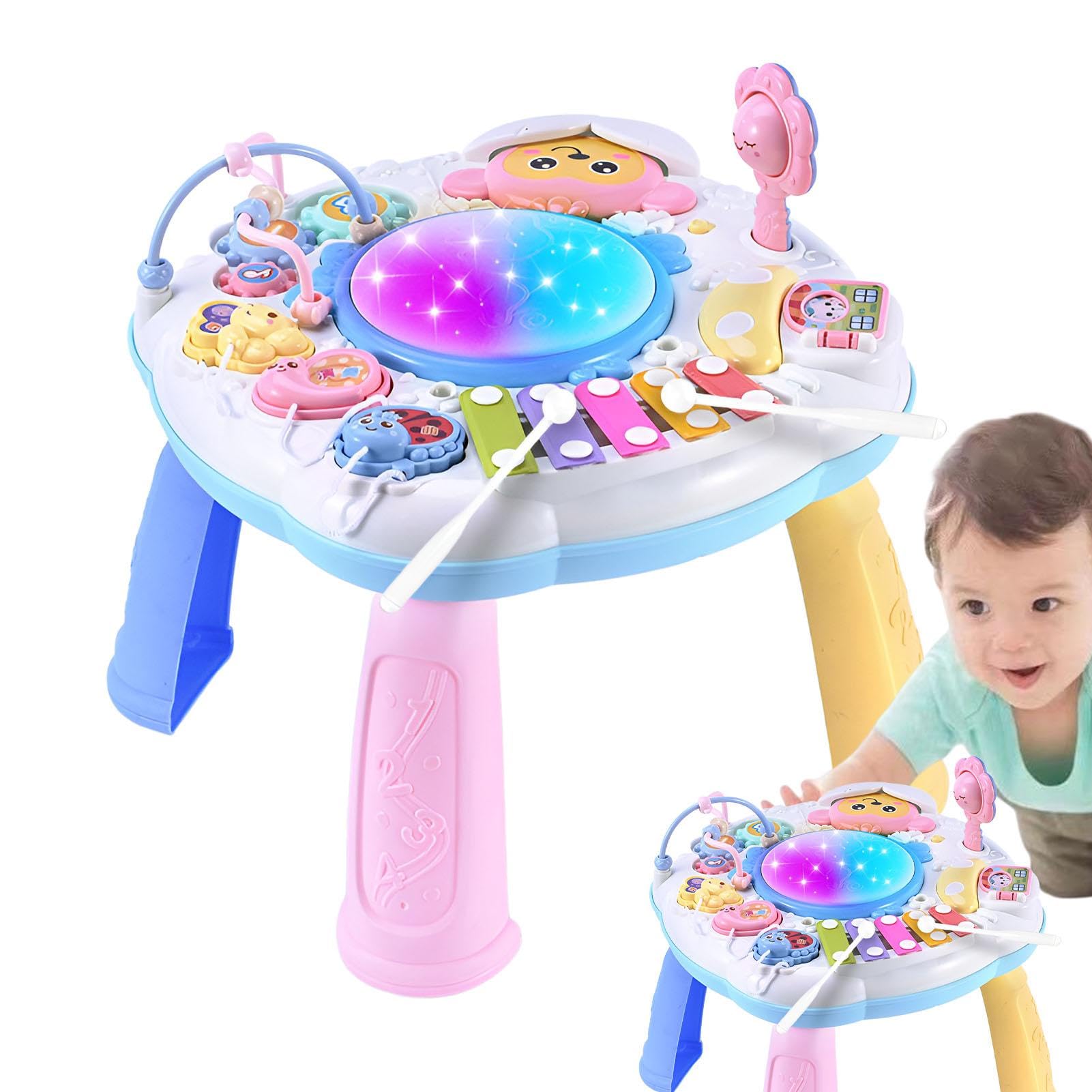 Centro de aprendizaje para niños,Mesa de actividades para niños pequeños - Escritorio de aprendizaje interactivo,Centro de aprendizaje multimodo, juguete reutilizable para niñas, juego de guardería