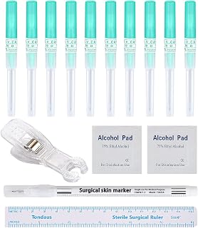 15PCS Catheter Piercing Needles Kits 14G 16G 18G 20G Body Piercing Tools for Ear Nose Lip Tongue Navel Nipple Cartilage Piercings at Home Safety Painless Disposable Self Piercing