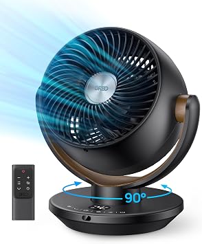 Dreo 11 & 12 Air Circulator Fans, 60-70ft Airflow, 120 Adjustable, Remote Control, 3-4 Speeds, Timer, Quiet 28dB, Whole Room