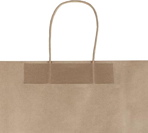 Miniatura 8 de bagmad Paquete de 100 bolsas de regalo de papel marrón medio de 8 x 4.75 x 10 pulgadas con asas a granel, bolsas de papel kraft de agradecimiento