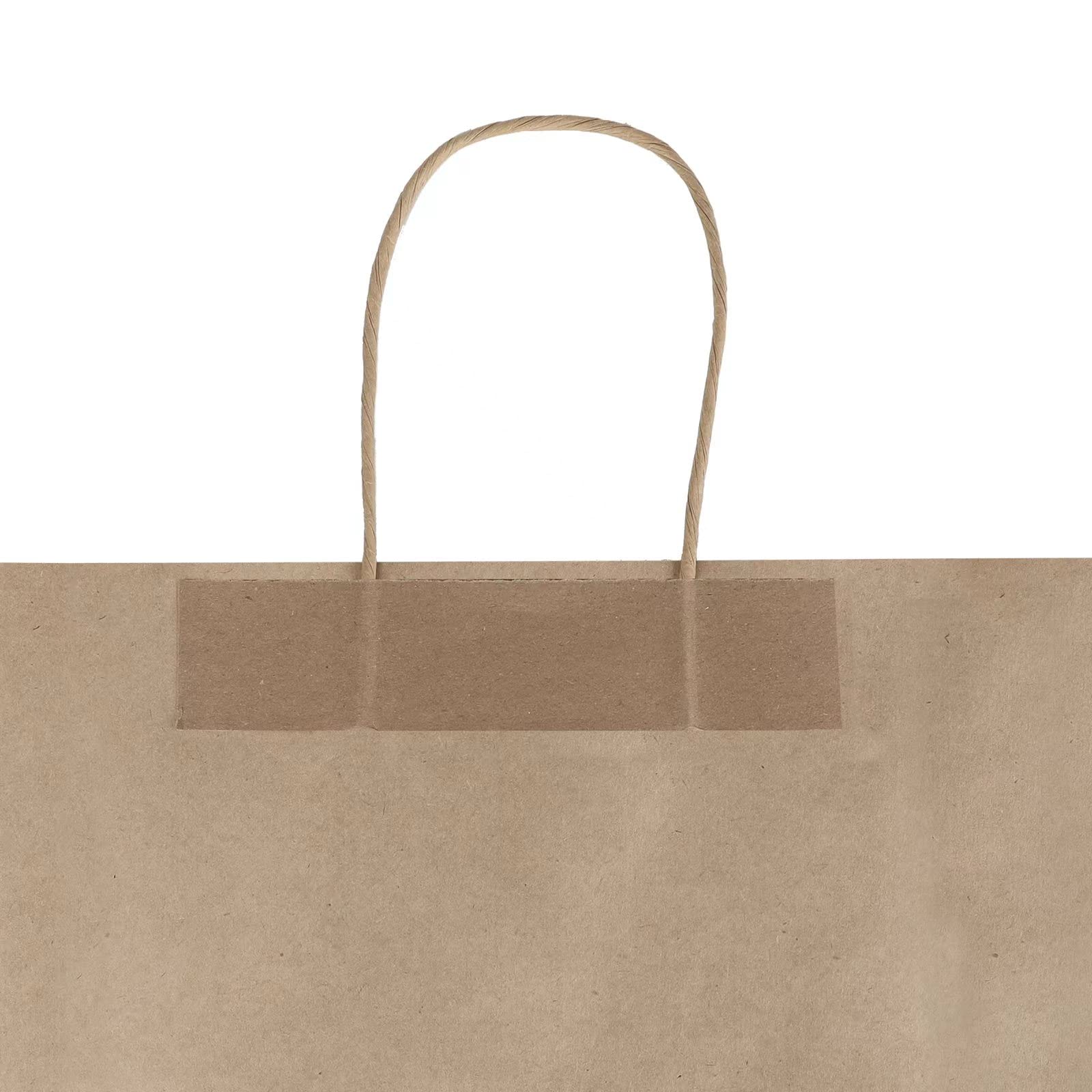 bagmad 100 Pack 8x4.75x10 Inch Medium Brown Paper Gift Bags with Handles Bulk, Thank You Kraft Paper Bags for Party Favors Grocery Retail Shopping Wedding Craft Sacks (Plain Natural, 100pcs Count)