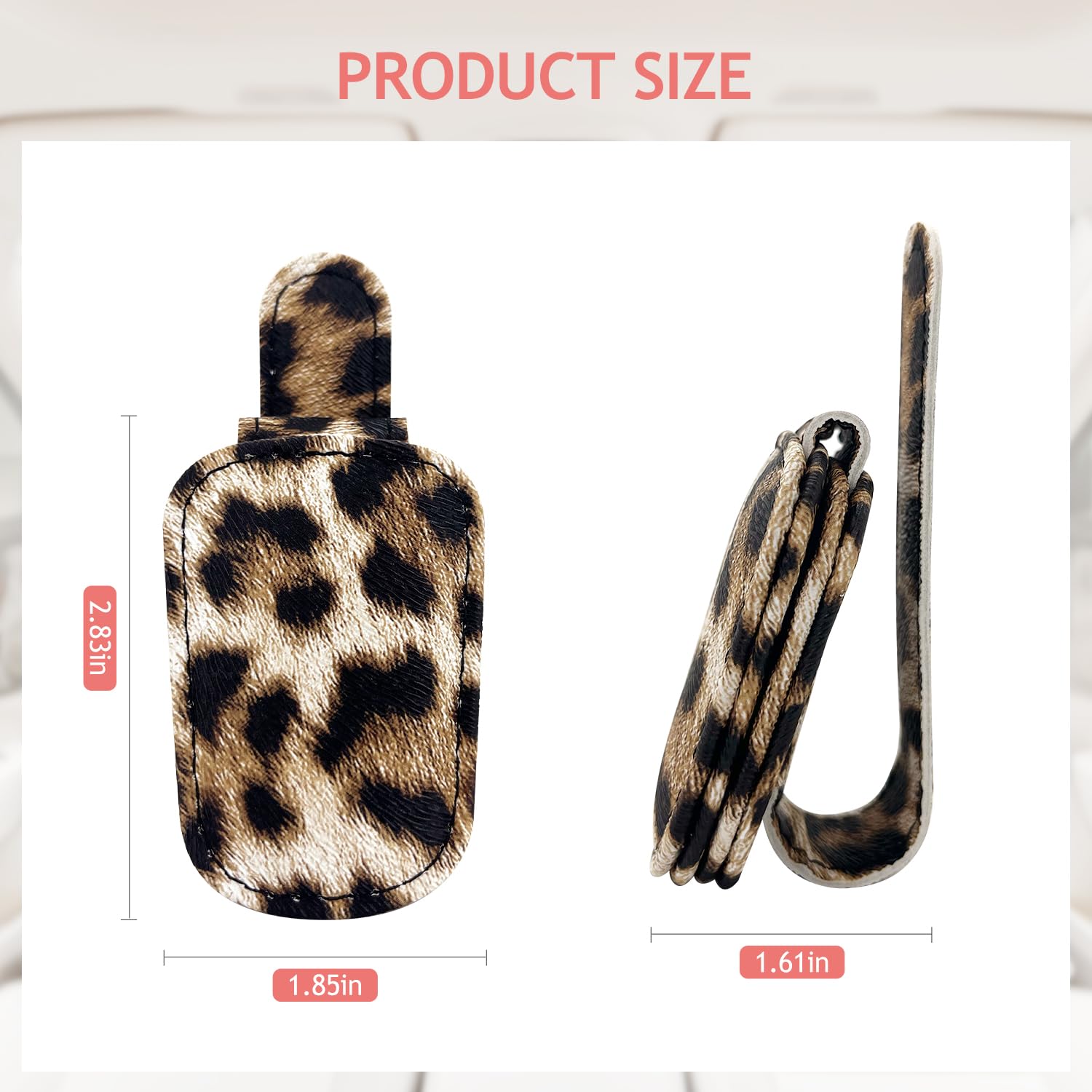 Sonnenbrillenhalter für Auto Visier, Gepard Leopard Magnet Sonnenbrillenhalter für Auto Leder Sonnenbrillenhalter und Ticketkartenclip Auto Visier Zubehör