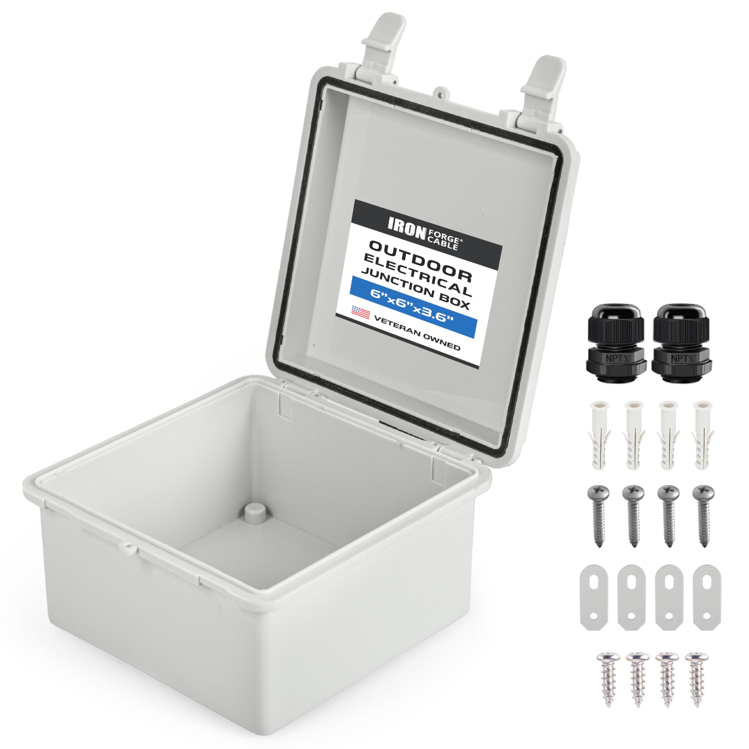 アイアン　BOX Iron Forge Cable Waterproof Junction Box - Outdoor Enclosure with