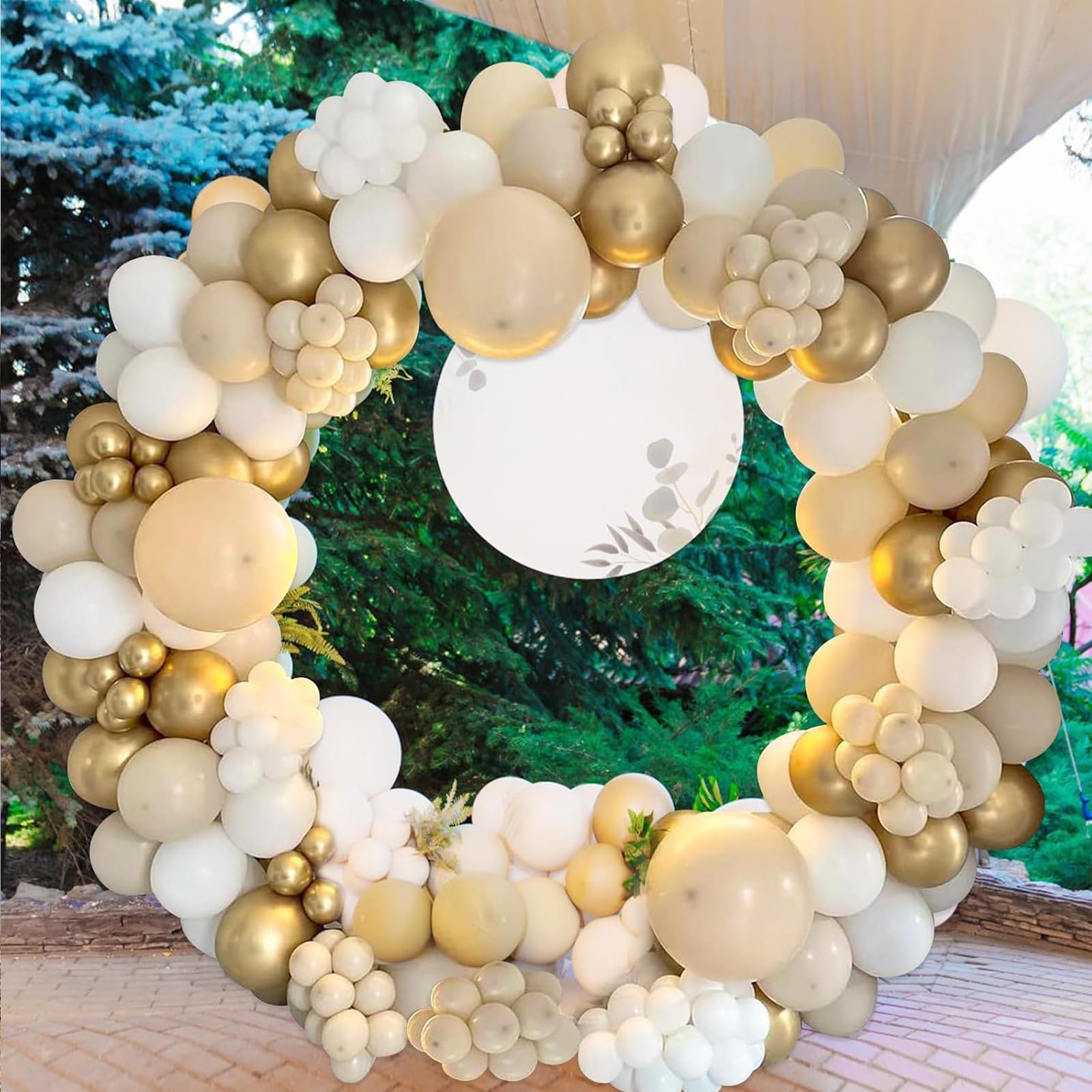 WeddingArch stojak na tło, metalowy stojak na obręcze do balonów, okrągła rama łuk kwiatowy z podstawą, na urodziny, baby shower, dekoracje na przyjęcie absolwentów, łuk ślubny, okrągły stojak na tło,