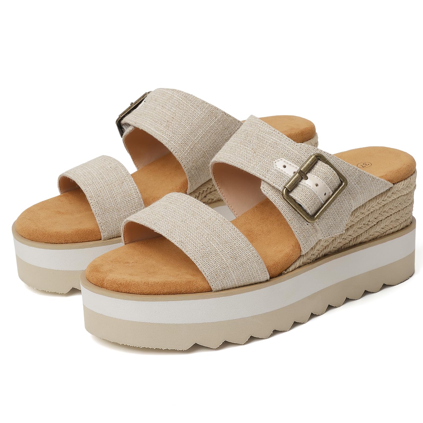 Platform Sandals for Women Lug Sole Block Heeled Sandals with Adjustable Ankle Strap