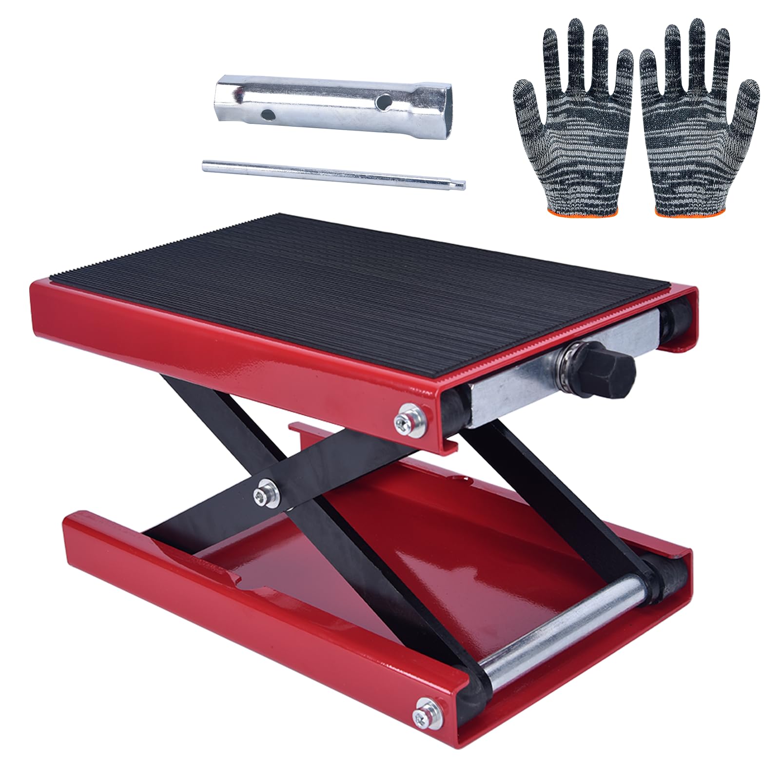 Plataforma elevadora de motocicleta - 500 kg/1100 lb para motocicleta, plataforma ancha, rango de elevación de 8,5 cm - 34 cm, para motocicletas, bicicletas, vehículos todo terreno